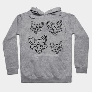 Minimal Fox Pattern, Fox Pack Hoodie